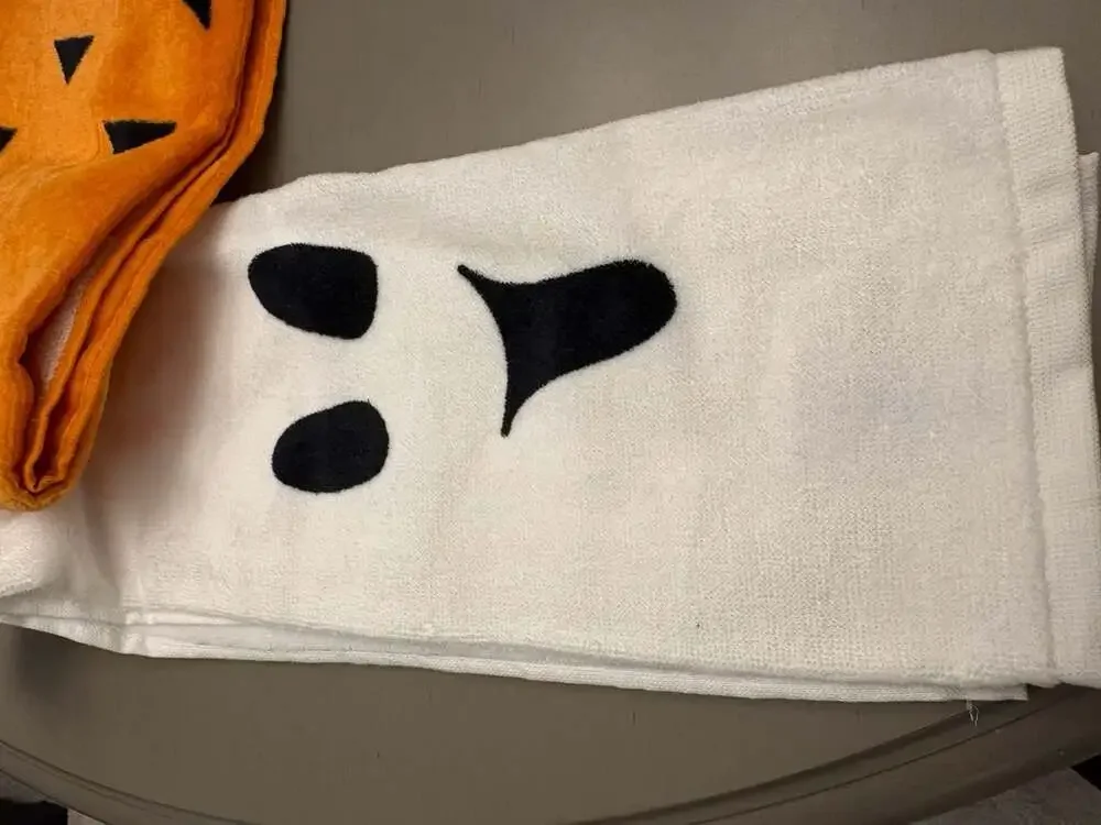 Cupcakes and Cashmere Halloween Ghost & Pumpkin Kitchen Towels
